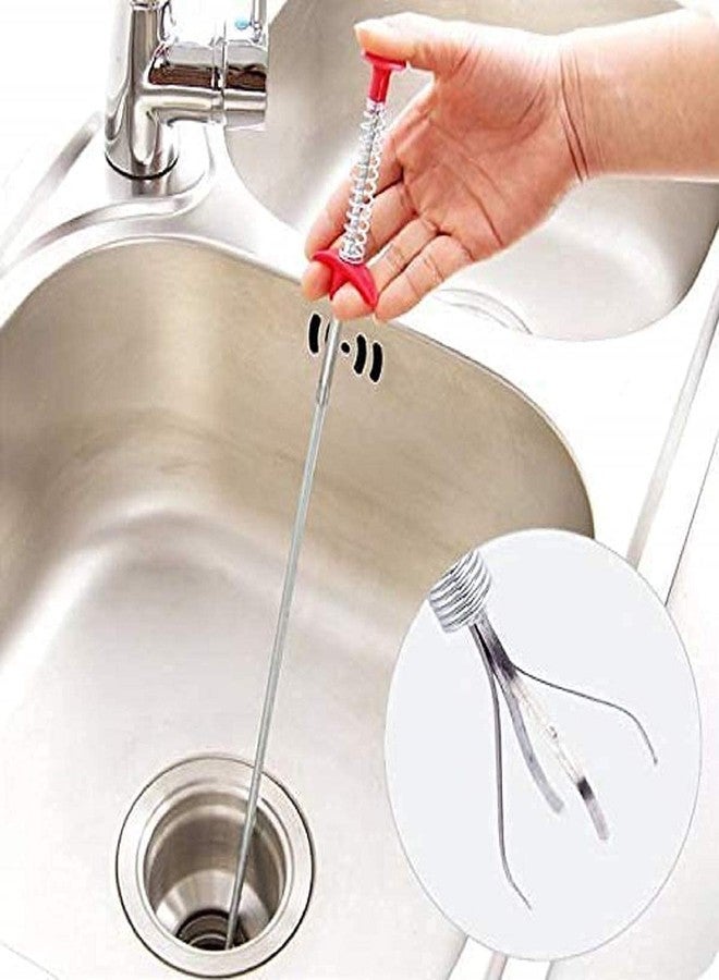 Rexez (160 cm) Drain Pipe Cleaning Spring Stick, Hair Catching Drain Pipe Cleaning Claw Wire, Sink Cleaning Stick Sewer Sink Tub Dredge Remover, Spring Drain Pipe Basin Cleaner Tool (160 cm) - Image 2